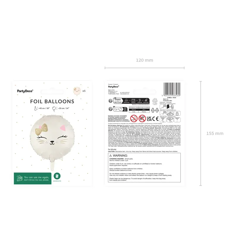 Balon foliowy Kot, 45 cm