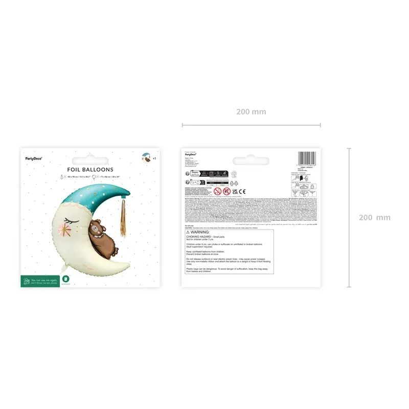 Balon foliowy Miś na księżycu, 80x98 cm