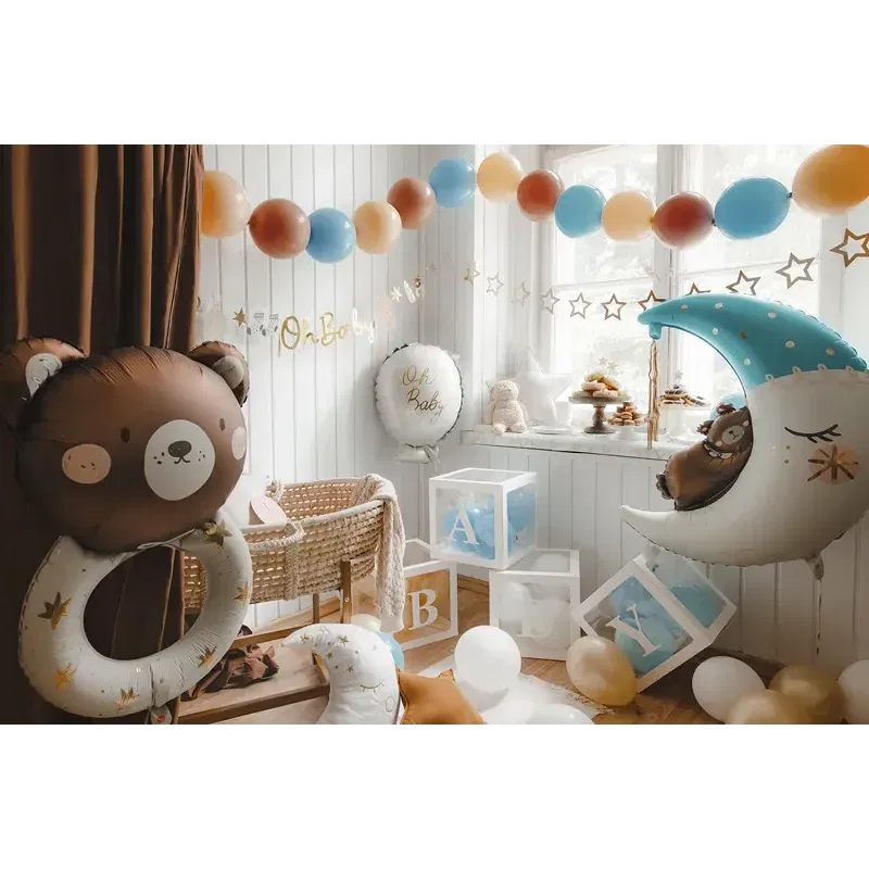 Balon foliowy Miś na księżycu, 80x98 cm