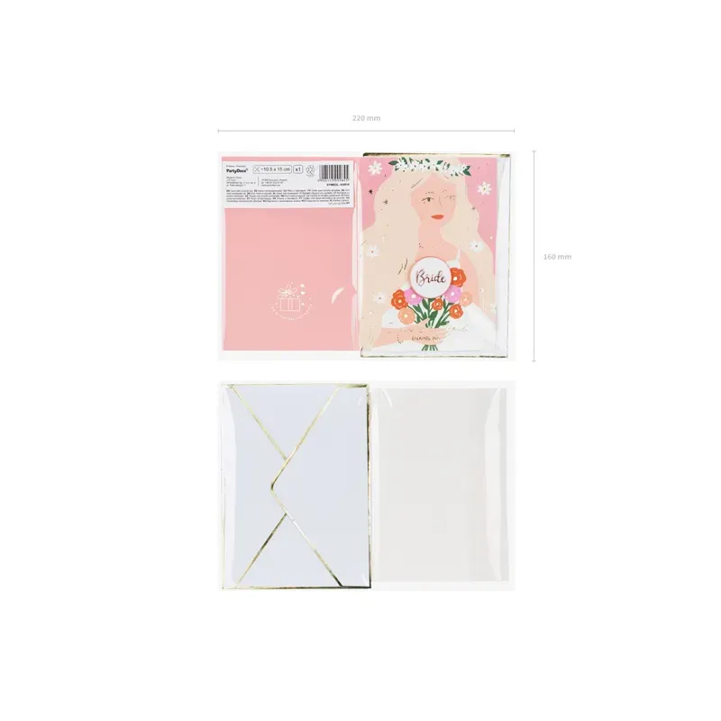 Kartka z pinem Bride, 10.5x15 cm Kartka z pinem Bride, 10.5x15 cm