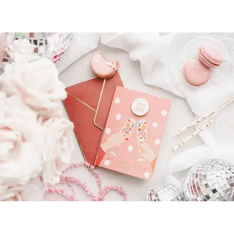 Kartka z pinem Bride Team, 10.5x15cm