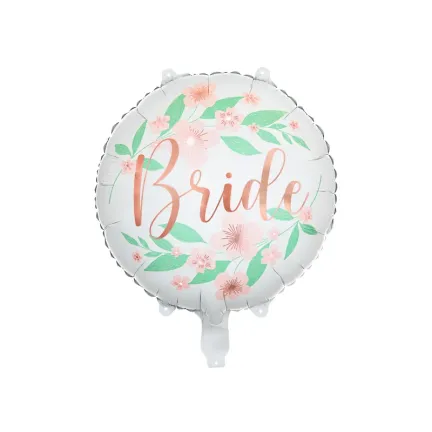 Balon foliowy Bride kwiaty 45cm, biały