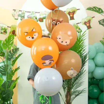 Balony Leśni przyjaciele 12cali 8szt.  Balony Leśni przyjaciele 12cali 8szt.