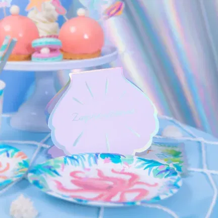 Zaproszenie Ocean różowo-srebrne 6szt. Zaproszenie Ocean różowo-srebrne 6szt.