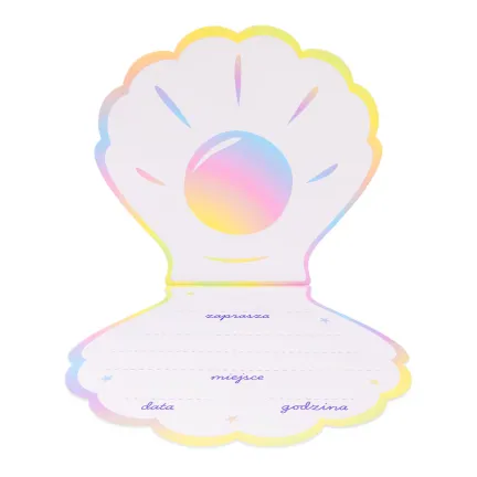 Zaproszenie Ocean różowo-srebrne 6szt. Zaproszenie Ocean różowo-srebrne 6szt.