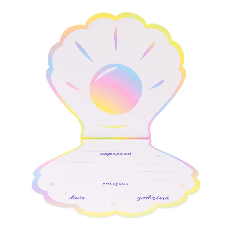 Zaproszenie Ocean różowo-srebrne 6szt. Zaproszenie Ocean różowo-srebrne 6szt.