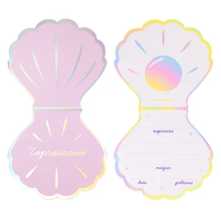 Zaproszenie Ocean różowo-srebrne 6szt. Zaproszenie Ocean różowo-srebrne 6szt.