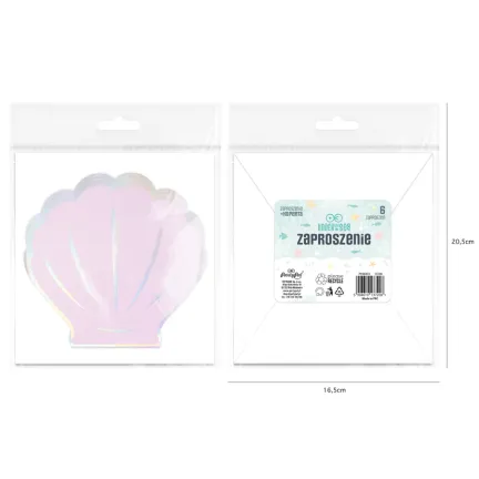 Zaproszenie Ocean różowo-srebrne 6szt. Zaproszenie Ocean różowo-srebrne 6szt.