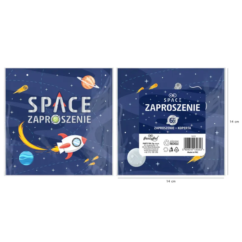 Zaproszenie Kosmos 6szt.