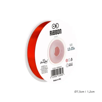 Tasiemka satynowa czerwona 1,2x23m Tasiemka satynowa czerwona 1,2x23m