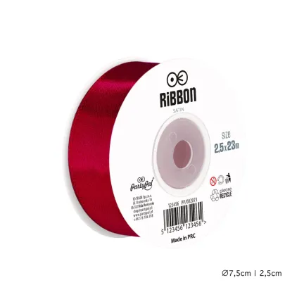 Tasiemka satynowa burgundowa 2,5x23m Tasiemka satynowa burgundowa 2,5x23m