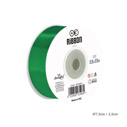 Tasiemka satynowa ciemnozielona 2,5x23m Tasiemka satynowa ciemnozielona 2,5x23m