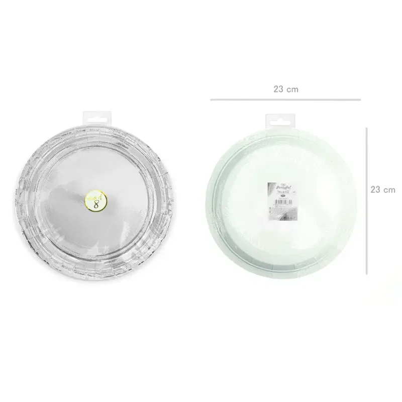 Talerzyk papierowy srebrny 9cali 6szt.