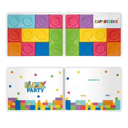 Zaproszenie na imprezę Klocki 6szt. Zaproszenie na imprezę Klocki 6szt.