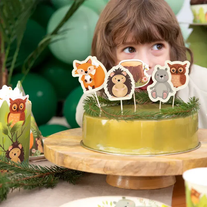 Toppery na tort Leśni przyjaciele 9szt.  Toppery na tort Leśni przyjaciele 9szt.