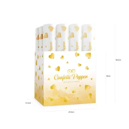 Konfetti serca metaliczne złote 30cm Konfetti serca metaliczne złote 30cm