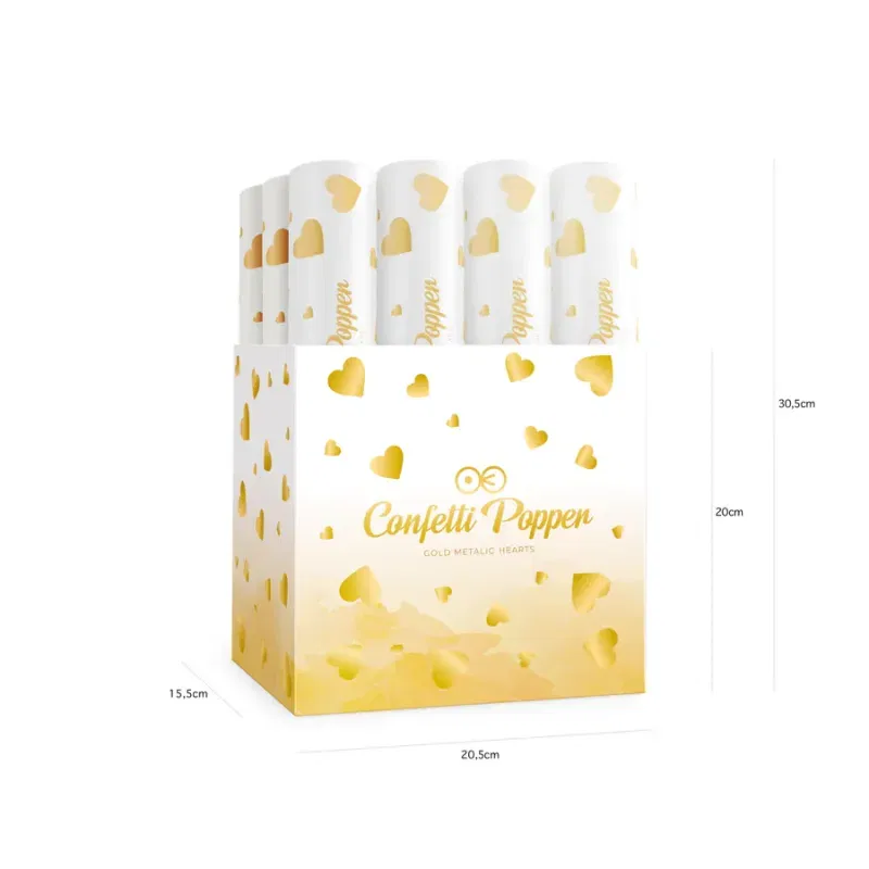 Konfetti serca metaliczne złote 30cm Konfetti serca metaliczne złote 30cm