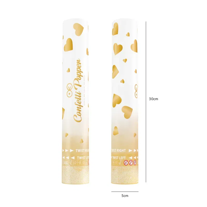 Konfetti serca metaliczne złote 30cm Konfetti serca metaliczne złote 30cm