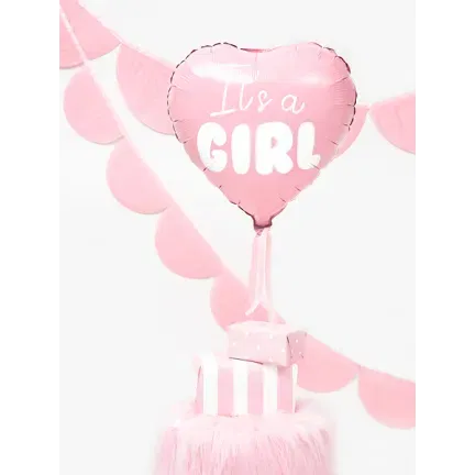 Balon foliowy Serce - It's a girl, 45cm, jasny różowy Balon foliowy Serce - It's a girl, 45cm, jasny różowy