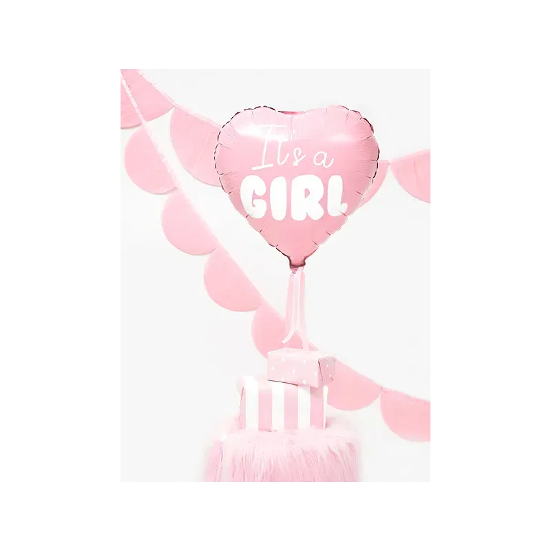 Balon foliowy Serce - It's a girl, 45cm, jasny różowy Balon foliowy Serce - It's a girl, 45cm, jasny różowy