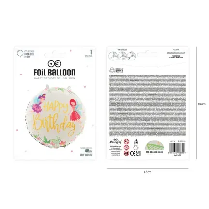 Balon foliowy Happy Birthday Wróżki 45cm