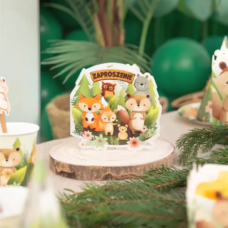 Zaproszenie na imprezę Leśni przyjaciele 6szt. Zaproszenie na imprezę Leśni przyjaciele 6szt.