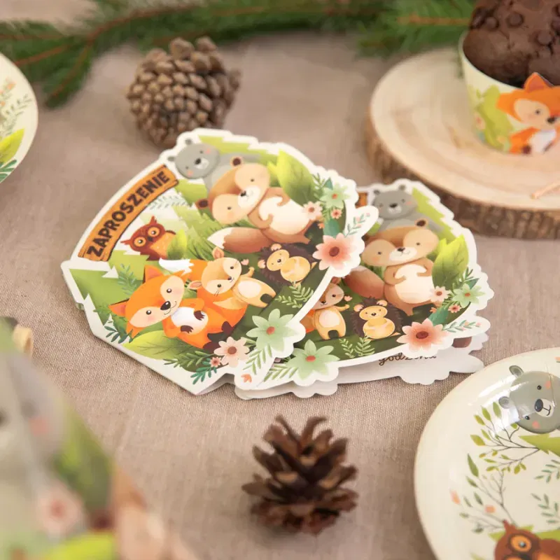 Zaproszenie na imprezę Leśni przyjaciele 6szt. Zaproszenie na imprezę Leśni przyjaciele 6szt.