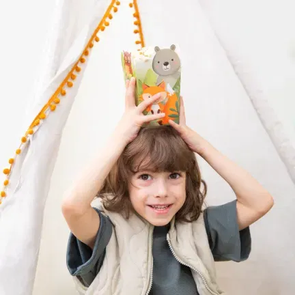 Pudełko na popcorn Leśni przyjaciele 8,5x15cm 6szt. Pudełko na popcorn Leśni przyjaciele 8,5x15cm 6szt.