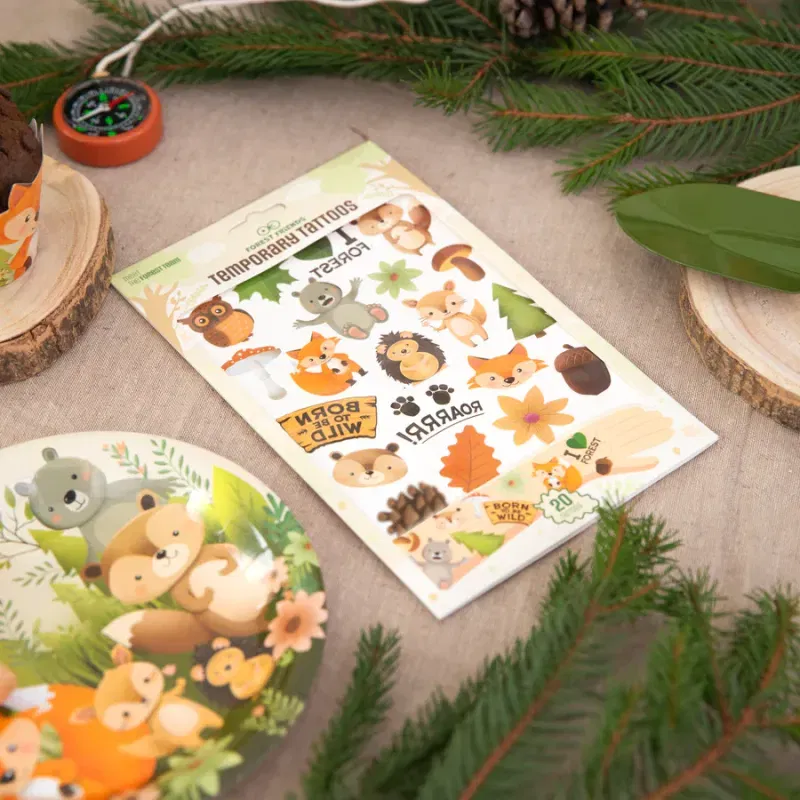 Tatuaże zmywalne Leśni przyjaciele 20szt.