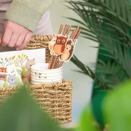 Słomki papierowe Leśni przyjaciele 19,5cm 6szt.