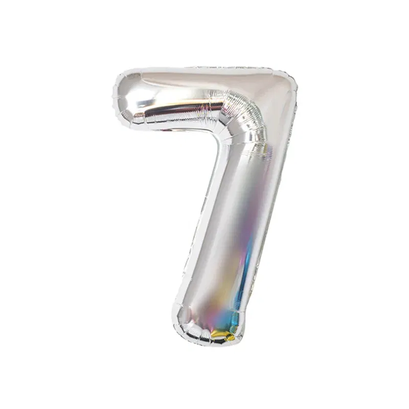 Balon foliowy CYFRA 7 srebrna 32 cale 80cm