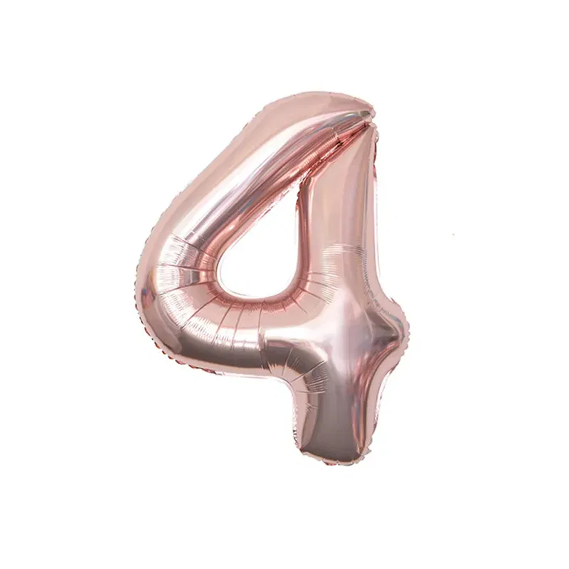 Balon foliowy CYFRA 4 Rose Gold Różowe Złoto 32 cale 80cm