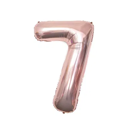 Balon foliowy CYFRA 7 Rose Gold Różowe Złoto 32 cale 80cm