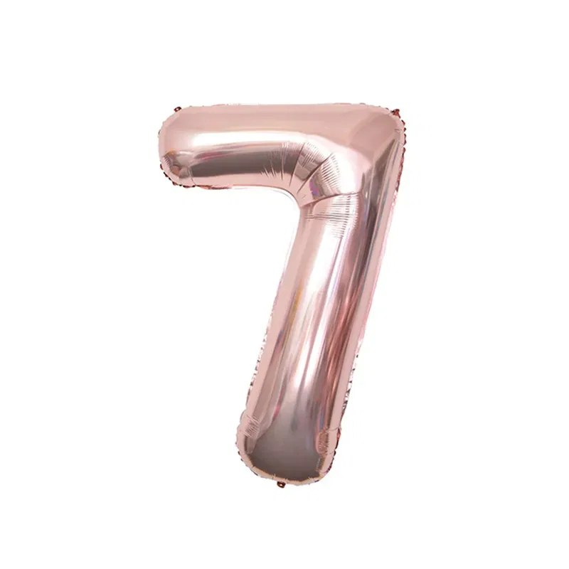 Balon foliowy CYFRA 7 Rose Gold Różowe Złoto 32 cale 80cm
