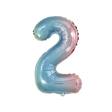 Balon foliowy CYFRA 2 Tęczowy 32 cale 80cm