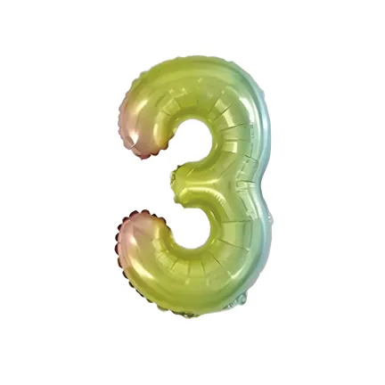 Balon foliowy CYFRA 3 Tęczowy 32 cale 80cm