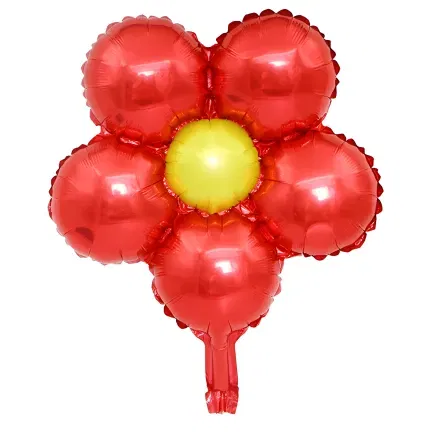 Balon Foliowy KWIATEK czerwono żółty 55x44cm