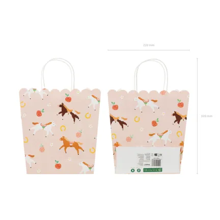 Torebka na prezenty Konie 23x22x8,5 cm