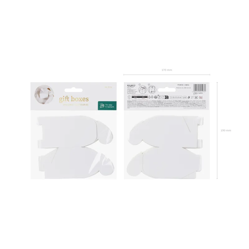 Pudełeczka Serce, białe 6 x 5 x 6 cm 10szt. Pudełeczka Serce, białe 6 x 5 x 6 cm 10szt.