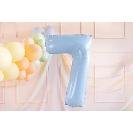 Balon foliowy Cyfra ''7'', 72cm, matowy jasny niebieski Balon foliowy Cyfra ''7'', 72cm, matowy jasny niebieski