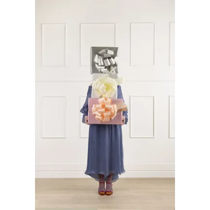 Kokarda dekoracyjna DIY, jasny pudrowy róż, 30 cm