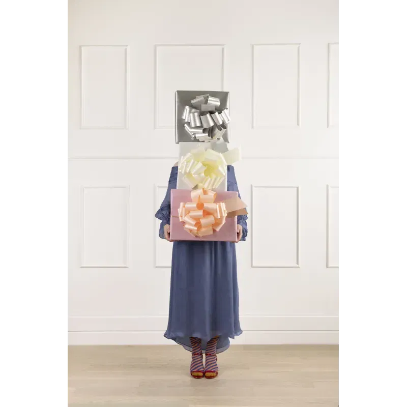 Kokarda dekoracyjna DIY, jasny pudrowy róż, 30 cm