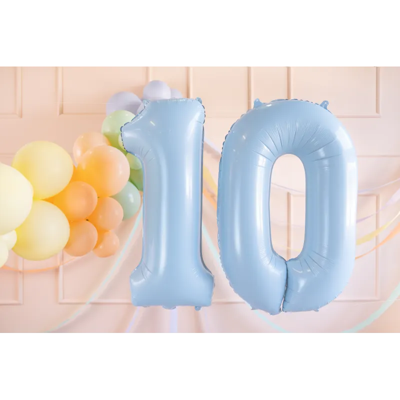 Balon foliowy Cyfra ''0'', 72cm, matowy jasny niebieski