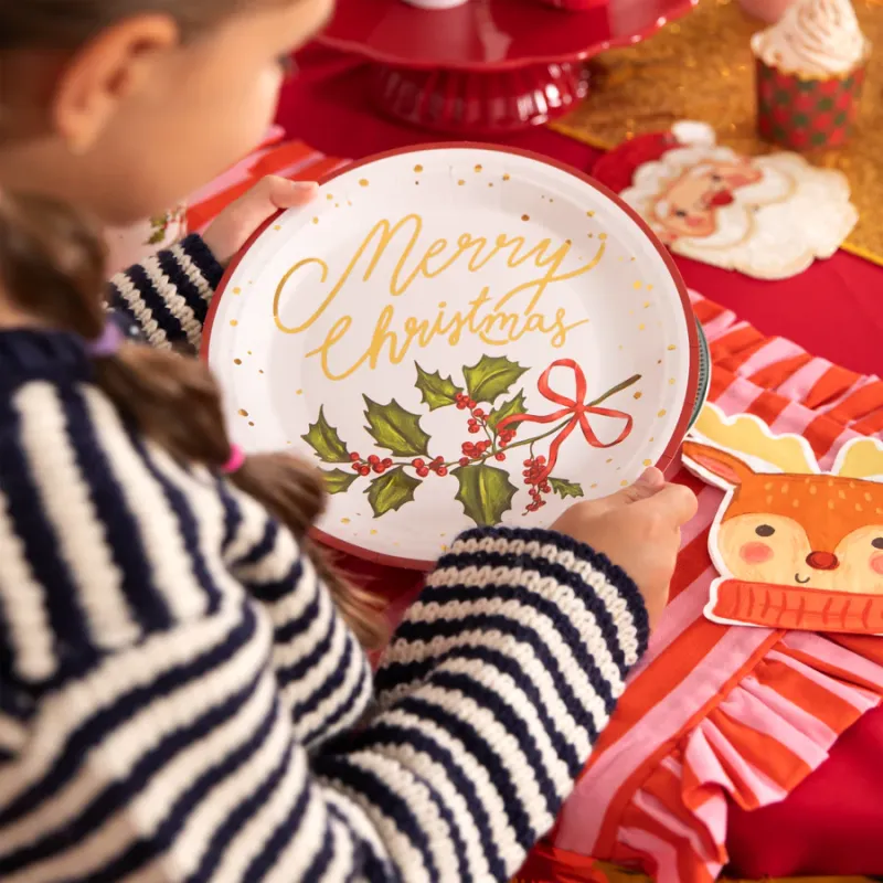 Talerzyk papierowy bożonarodzeniowy Gałązka 9cali 10szt. Talerzyk papierowy bożonarodzeniowy Gałązka 9cali 10szt.