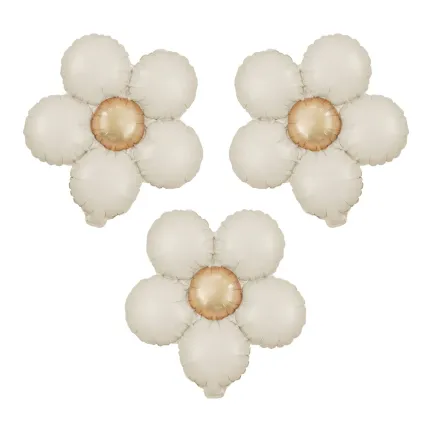 Balon foliowy Kwiat kremowy matowy 45cm 3szt. Balon foliowy Kwiat kremowy matowy 45cm 3szt.