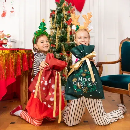 Worek na prezenty świąteczny zielony