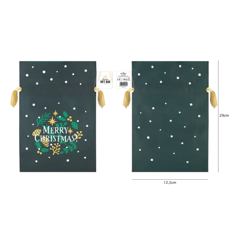 Worek na prezenty świąteczny zielony