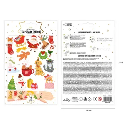 Tatuaże zmywalne Boże Narodzenie 20szt. Tatuaże zmywalne Boże Narodzenie 20szt.