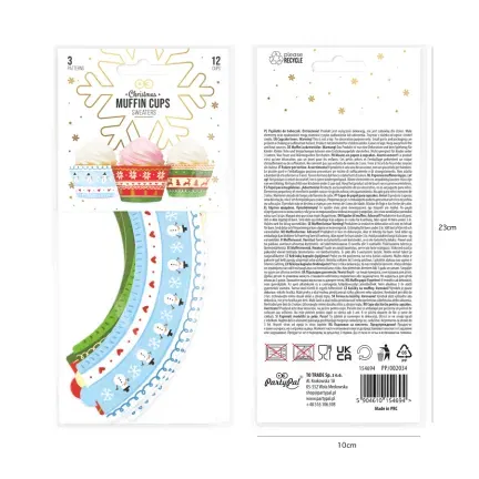 Papilotki do muffinek Boże Narodzenie Sweterki 12szt. zestaw