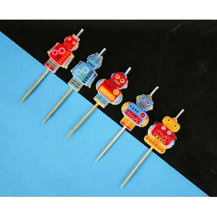 Świeczki pikery Robot, 5 szt. Świeczki pikery Robot, 5 szt.